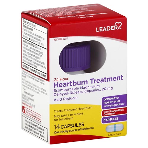 Image for Leader Heartburn Treatment, 24 Hour, Capsules,14ea from Garro's Drugs