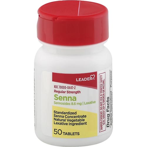 Image for Leader Laxative, Senna, Regular Strength, 8.6 mg, Tablets,50ea from Garro's Drugs