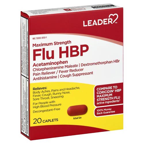 Image for Leader Flu HBP, Maximum Strength, Caplets,20ea from Garro's Drugs
