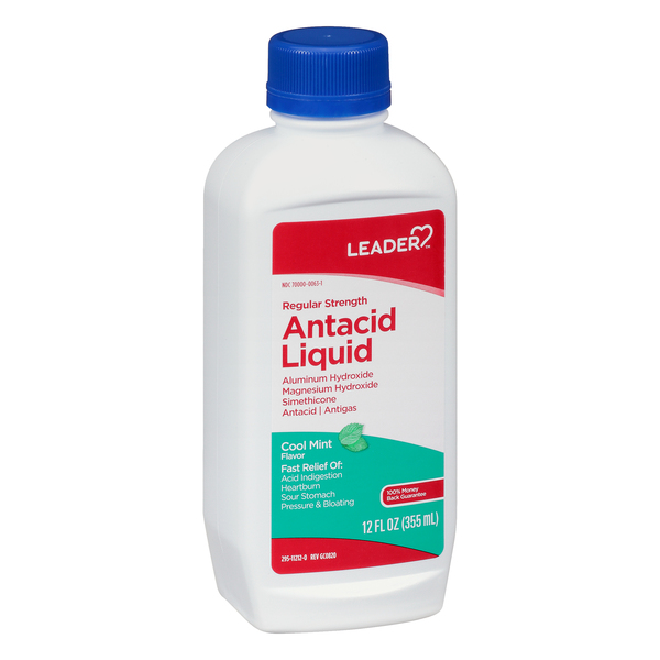 Image for Leader Antacid Liquid, Regular Strength, Cool Mint Flavor,12oz from Garro's Drugs