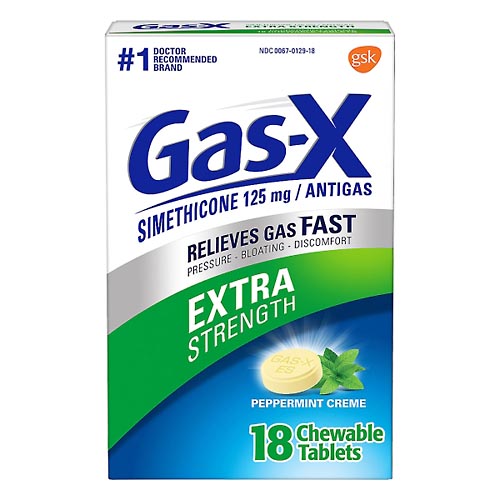 Image for Gas X Antigas, Extra Strength, 125 mg, Peppermint Creme, Chewable Tablets,18ea from Garro's Drugs