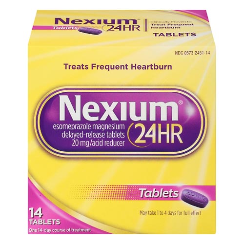 Image for Nexium Acid Reducer, 24HR, 20 mg, Delayed-Released Tablets,14ea from Garro's Drugs