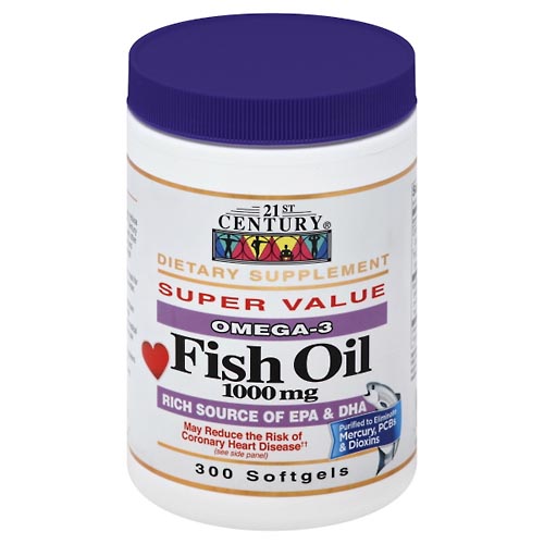 Image for 21st Century Fish Oil, 1000 mg, Softgels, Super Value,300ea from Garro's Drugs