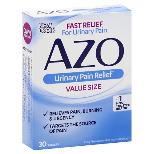 Image for Azo Urinary Pain Relief, 95 mg, Tablets, Value Size,30ea from Garro's Drugs