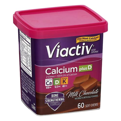 Image for Viactiv Calcium Plus D, Soft Chews, Milk Chocolate,60ea from Garro's Drugs